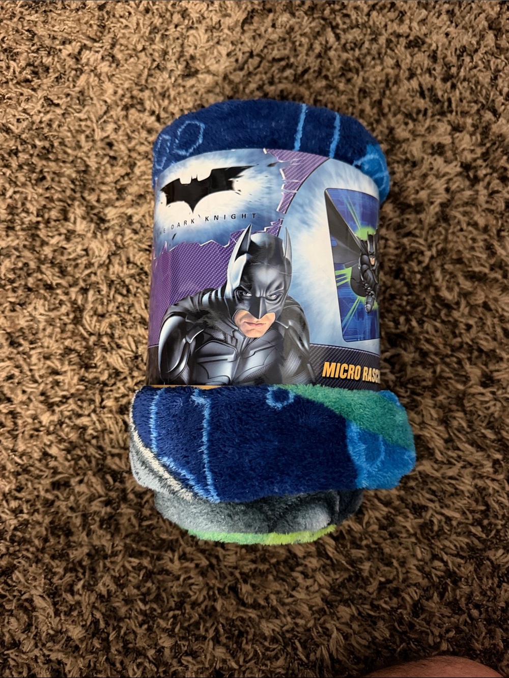 DC Comics Batman Micro Raschel Blanket - Blue, Green, Black